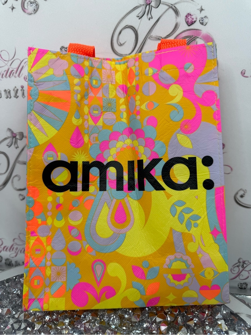amika bag tote Bright Neon Paisley Tote in Yellow, Pink & Aqua